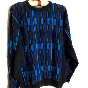 Norm Thompson Blue Cotton Knit Men's Sweater, XL